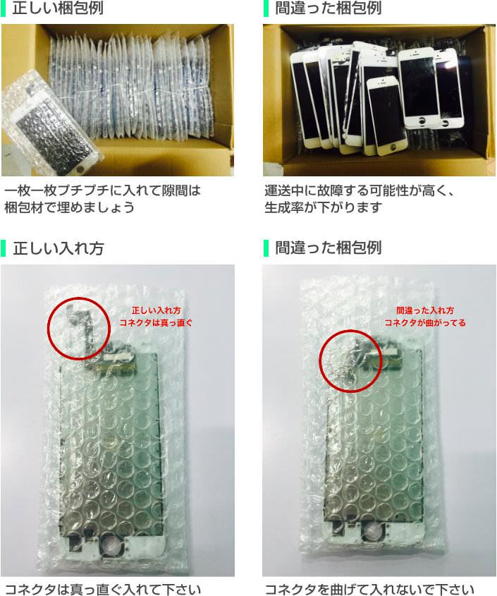 梱包の正しい例/間違った例