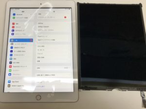 液晶パネル交換で修理完了のiPad5